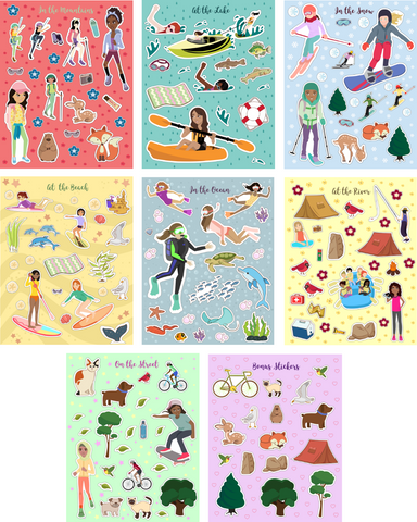 Stickers included in Outdoor Sports Sticker Adventure