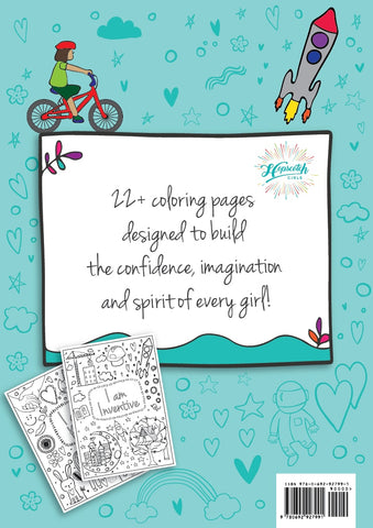 Back Cover of I Am Confident, Brave & Beautiful: A Coloring Book for Girls