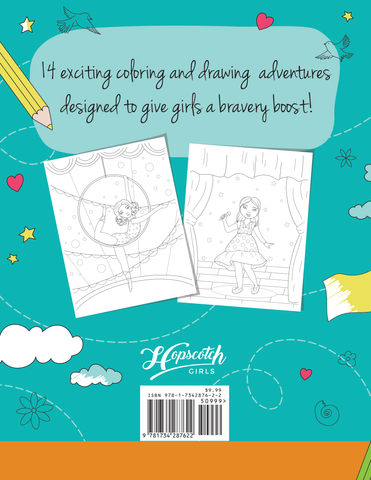 Back Cover of Think Brave! A Coloring & Drawing Adventure