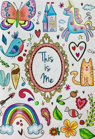 Example of Colored Page from I Am Confident, Brave & Beautiful: A Coloring Book for Girls
