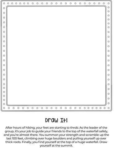 Hiking Drawing Prompt from Think Brave! A Coloring & Drawing Adventure