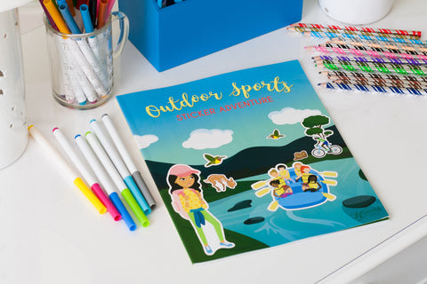 Outdoor Sports Sticker Adventure on a Desk