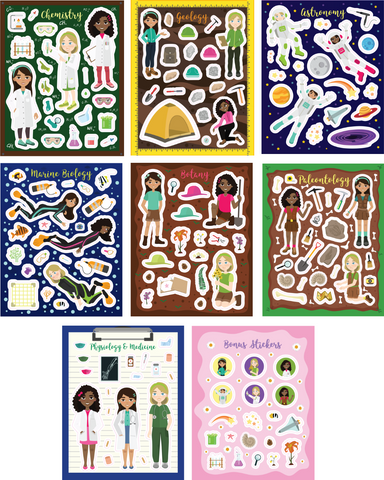 Sticker Pages From Science! STEM Sticker Adventure from Hopscotch Girls