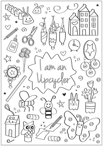 Upcycler Page from I Am Creative Coloring Book